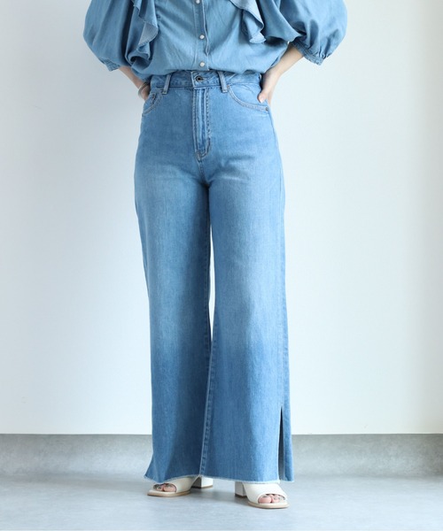 cepo（セポ）の「デニムスリットバギーパンツ（デニムパンツ・レディース・ブルー系3/ブルー系2・S/M/L）」の13枚目の写真