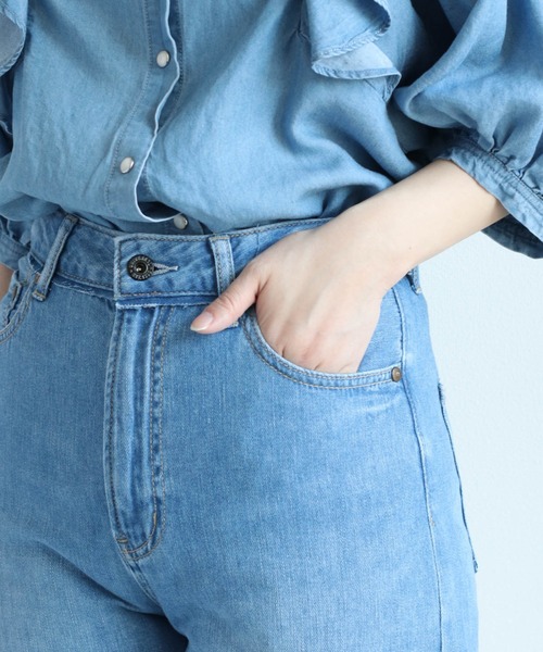 cepo（セポ）の「デニムスリットバギーパンツ（デニムパンツ・レディース・ブルー系3/ブルー系2・S/M/L）」の7枚目の写真