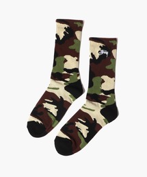 STUSSY/ステューシー STOCK CAMO SOCKS 靴下 ソックス 靴下 ワンポイント 刺繍 ロゴ
