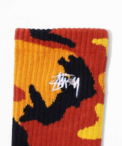STUSSY（ステューシー）の「STUSSY/ステューシー STOCK CAMO SOCKS 靴下 ソックス 靴下 ワンポイント 刺繍 ロゴ（ソックス/靴下・メンズ・オレンジ系/グレー系/グリーン系・FREE）」の4枚目の写真
