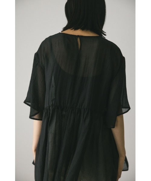 STYLEMIXER（スタイルミキサー）の「ティアードギャザーシアートップ（シャツ/ブラウス・レディース・ブラック/サックスブルー/ベージュ・FREE）」の8枚目の写真