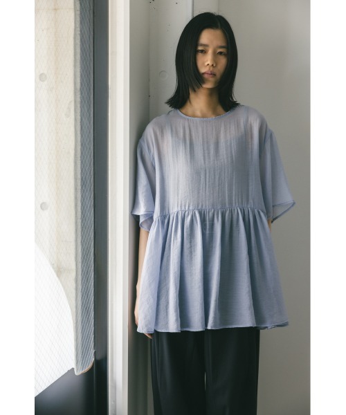 STYLEMIXER（スタイルミキサー）の「ティアードギャザーシアートップ（シャツ/ブラウス・レディース・ブラック/サックスブルー/ベージュ・FREE）」の21枚目の写真