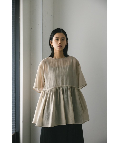 STYLEMIXER（スタイルミキサー）の「ティアードギャザーシアートップ（シャツ/ブラウス・レディース・ブラック/サックスブルー/ベージュ・FREE）」の13枚目の写真