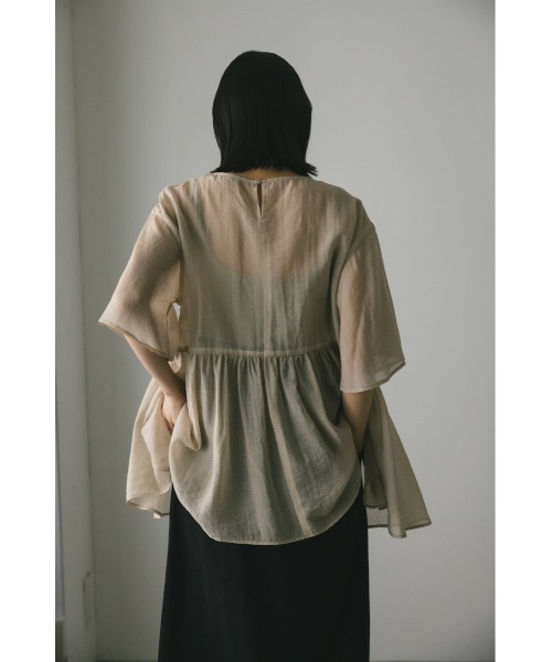 STYLEMIXER（スタイルミキサー）の「ティアードギャザーシアートップ（シャツ/ブラウス・レディース・ブラック/サックスブルー/ベージュ・FREE）」の16枚目の写真