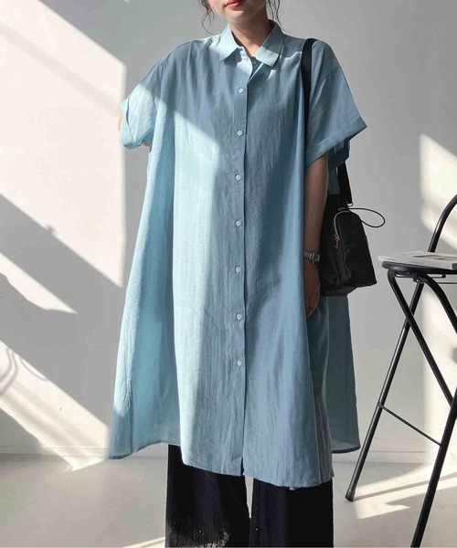 AS KNOW AS plus(アズノゥアズプラス)の「○異素材MIX半袖シャツワンピース(ワンピース・レディース・ホワイト系/ホワイト系1/ブラック系/ネイビー系/ブルー系/ブラック系1/ライトグリーン系1/オレンジ系1/ブラック系2/ベージュ系1/ネイビー系2/ネイビー/イエロー/ベージュ系その他/ブルー系その他/ブルー系1/ホワイト系2/グリーン系/チャコールグレー/イエロー系/オレンジ系2/ベージュ系その他2/ホワイト系3/サックスブルー/レッド系3/ブラック系3/ホワイト系4/イエロー系1・FREE)」の17枚目の写真