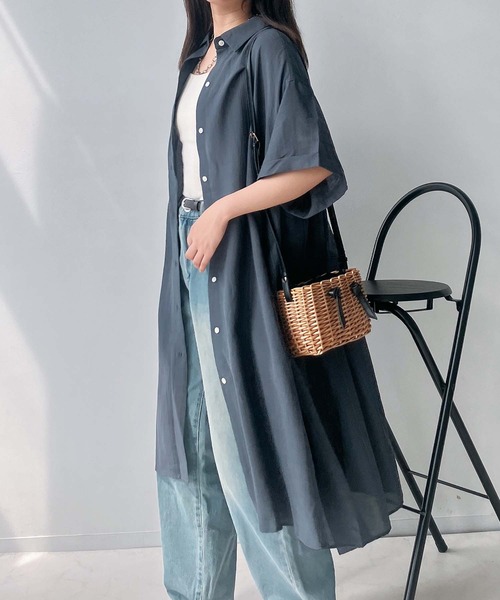 AS KNOW AS plus（アズノゥアズプラス）の「○異素材MIX半袖シャツ