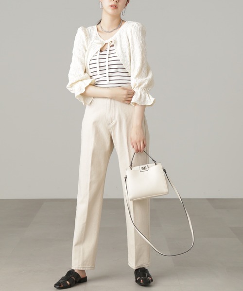 FREE'S MART(フリーズマート)の「◇ふくれショート丈ボレロ(カーディガン/ボレロ・レディース・ホワイト/イエロー/ブラック・FREE)」の9枚目の写真