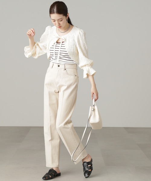 FREE'S MART(フリーズマート)の「◇ふくれショート丈ボレロ(カーディガン/ボレロ・レディース・ホワイト/イエロー/ブラック・FREE)」の10枚目の写真