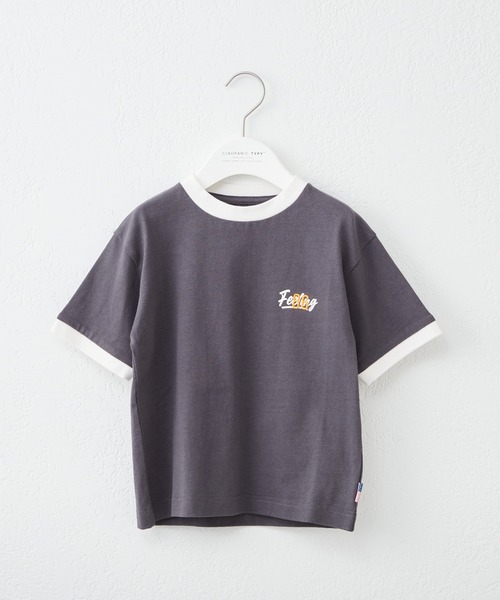 CIAOPANIC TYPY(チャオパニックティピー)の「【KIDS】USAコットンワンポイントプリント刺繍リンガーTEE(Tシャツ/カットソー・キッズ・チャコールグレー/ネイビー/ピンク・S/M/L/XL/XXL)」の13枚目の写真