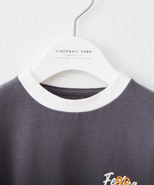 CIAOPANIC TYPY(チャオパニックティピー)の「【KIDS】USAコットンワンポイントプリント刺繍リンガーTEE(Tシャツ/カットソー・キッズ・チャコールグレー/ネイビー/ピンク・S/M/L/XL/XXL)」の11枚目の写真