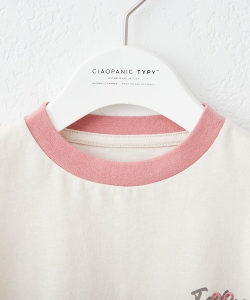 CIAOPANIC TYPY(チャオパニックティピー)の「【KIDS】USAコットンワンポイントプリント刺繍リンガーTEE(Tシャツ/カットソー・キッズ・チャコールグレー/ネイビー/ピンク・S/M/L/XL/XXL)」の10枚目の写真