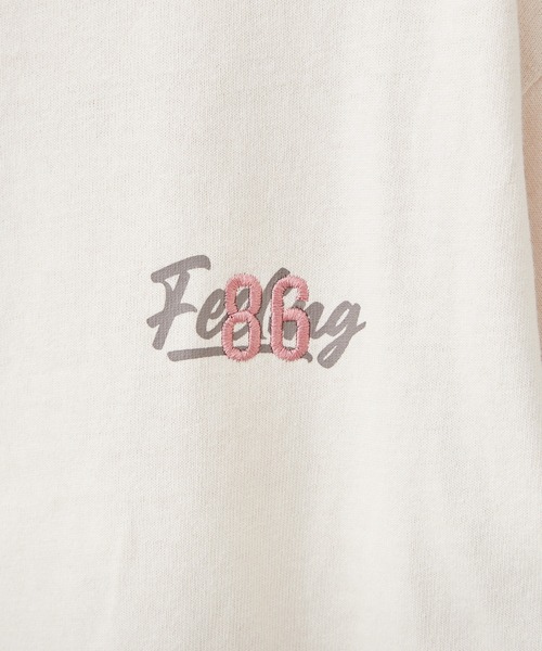 CIAOPANIC TYPY(チャオパニックティピー)の「【KIDS】USAコットンワンポイントプリント刺繍リンガーTEE(Tシャツ/カットソー・キッズ・チャコールグレー/ネイビー/ピンク・S/M/L/XL/XXL)」の5枚目の写真