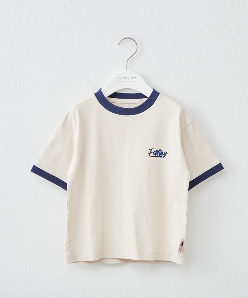 CIAOPANIC TYPY(チャオパニックティピー)の「【KIDS】USAコットンワンポイントプリント刺繍リンガーTEE(Tシャツ/カットソー・キッズ・チャコールグレー/ネイビー/ピンク・S/M/L/XL/XXL)」の18枚目の写真