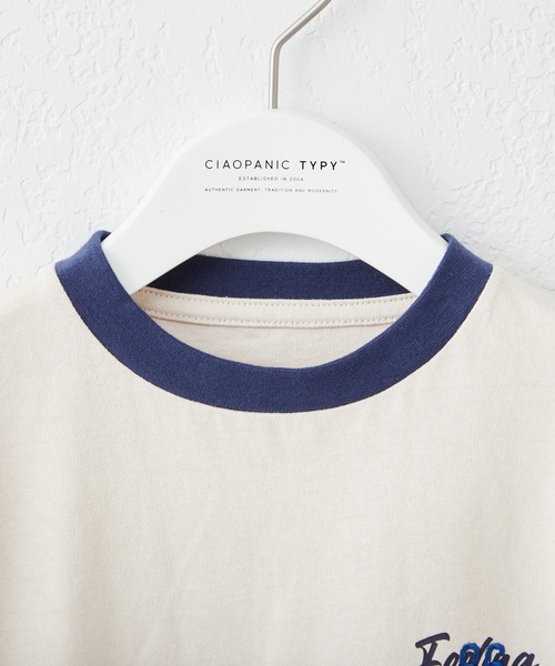 CIAOPANIC TYPY(チャオパニックティピー)の「【KIDS】USAコットンワンポイントプリント刺繍リンガーTEE(Tシャツ/カットソー・キッズ・チャコールグレー/ネイビー/ピンク・S/M/L/XL/XXL)」の9枚目の写真