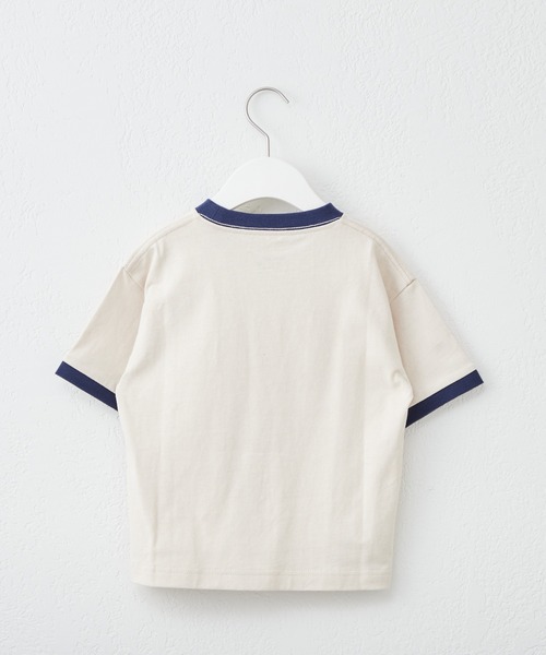 CIAOPANIC TYPY(チャオパニックティピー)の「【KIDS】USAコットンワンポイントプリント刺繍リンガーTEE(Tシャツ/カットソー・キッズ・チャコールグレー/ネイビー/ピンク・S/M/L/XL/XXL)」の7枚目の写真