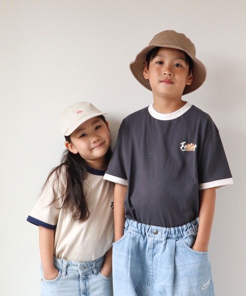 CIAOPANIC TYPY(チャオパニックティピー)の「【KIDS】USAコットンワンポイントプリント刺繍リンガーTEE(Tシャツ/カットソー・キッズ・チャコールグレー/ネイビー/ピンク・S/M/L/XL/XXL)」の22枚目の写真