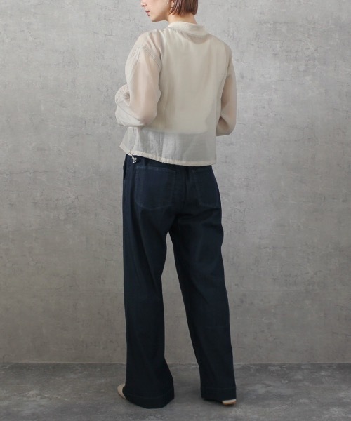 SELECT LEVERY(セレクトリベリー)の「接触冷感 吸水速乾 テンセル混デニムワイドパンツ(デニムパンツ・レディース・ブルー/ネイビー/ワンウォッシュ/ブルー系その他・SMALL/LARGE/X-LARGE/MEDIUM)」の8枚目の写真