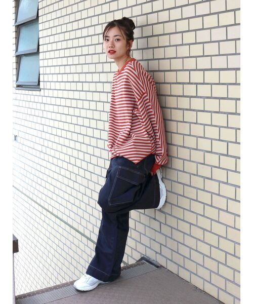 Ungrid（アングリッド）の「Miller別注 ワッフルロングスリーブTee（Tシャツ/カットソー・レディース・オレンジ/グリーン・FREE）」の9枚目の写真