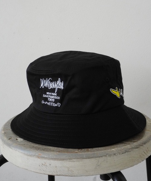 （What it isNt）ART BY MARKGONZALES（ワットイットイズント）の「【 （What it isNt）ART BY MARKGONZALES / (ワットイットイズント) アートバイ マークゴンザレス 】 刺繍 バケットハット（ハット・メンズ・サックスブルー/パープル/ネイビー/ベージュ/ブラック/ホワイト/アイボリー/ベージュ系その他/ブルー系その他/ホワイト系その他/ブラック系その他/ブラック系その他2・FREE）」の6枚目の写真