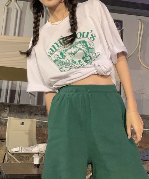 VitaFelice(ヴィータフェリーチェ)の「ルーズスタイル ロゴTシャツ(Tシャツ/カットソー・レディース・ホワイト/グリーン・FREE)」の16枚目の写真