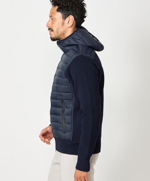 MEN'S BIGI(メンズビギ)の「ハイブリッドダウンパーカ<ダウン×ニット>(ブルゾン・メンズ・ネイビー/ブラック・04/02/01/03)」の11枚目の写真