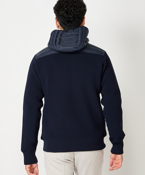 MEN'S BIGI(メンズビギ)の「ハイブリッドダウンパーカ<ダウン×ニット>(ブルゾン・メンズ・ネイビー/ブラック・04/02/01/03)」の12枚目の写真
