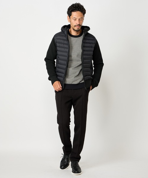 MEN'S BIGI(メンズビギ)の「ハイブリッドダウンパーカ<ダウン×ニット>(ブルゾン・メンズ・ネイビー/ブラック・04/02/01/03)」の5枚目の写真