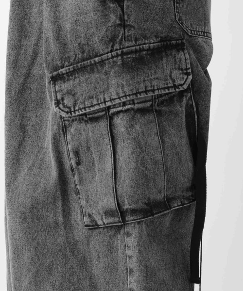 RAGEBLUE(レイジブルー)の「Denim wide loose cargo pants/デニムワイドルーズカーゴパンツ/パラシュートパンツ(デニムパンツ・メンズ・グレー/ネイビー/ブルー・MEDIUM/LARGE)」の20枚目の写真