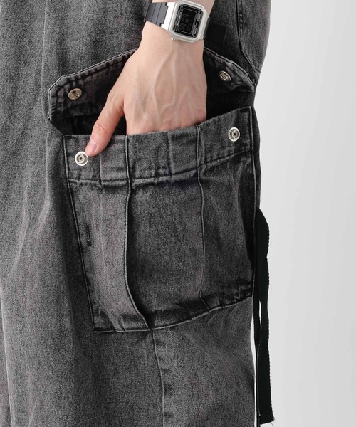 RAGEBLUE(レイジブルー)の「Denim wide loose cargo pants/デニムワイドルーズカーゴパンツ/パラシュートパンツ(デニムパンツ・メンズ・グレー/ネイビー/ブルー・MEDIUM/LARGE)」の21枚目の写真