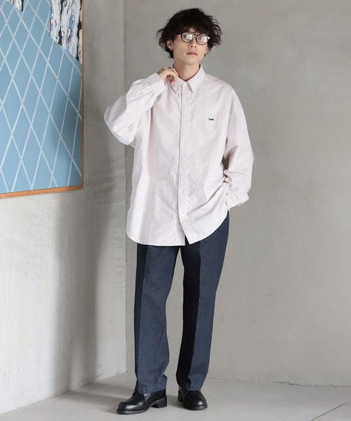 RAGEBLUE(レイジブルー)の「BLUEVER/デニムライクワイドスラックスパンツ(デニムパンツ・メンズ・ネイビー/ブラック・MEDIUM/LARGE)」の6枚目の写真