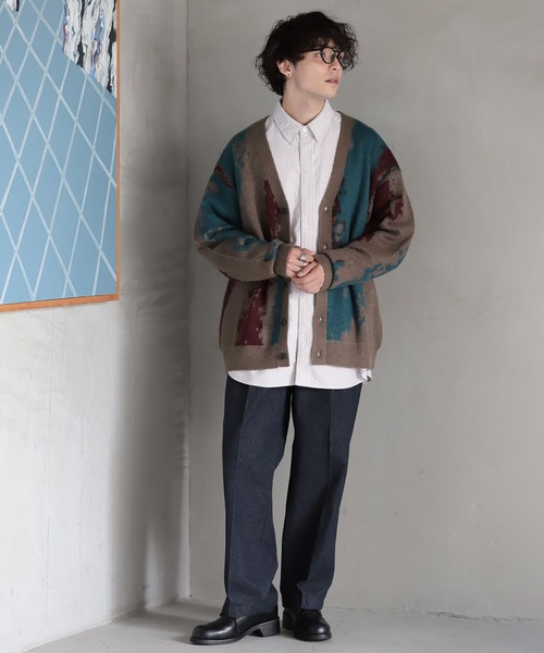 RAGEBLUE(レイジブルー)の「BLUEVER/デニムライクワイドスラックスパンツ(デニムパンツ・メンズ・ネイビー/ブラック・MEDIUM/LARGE)」の7枚目の写真