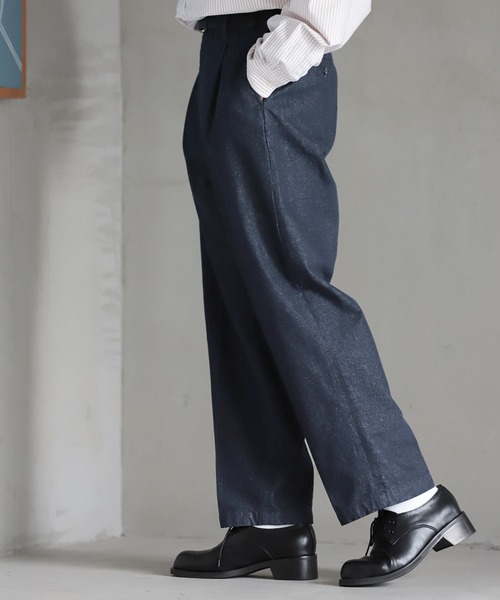 RAGEBLUE(レイジブルー)の「BLUEVER/デニムライクワイドスラックスパンツ(デニムパンツ・メンズ・ネイビー/ブラック・MEDIUM/LARGE)」の20枚目の写真