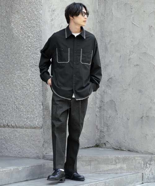RAGEBLUE(レイジブルー)の「BLUEVER/デニムライクワイドスラックスパンツ(デニムパンツ・メンズ・ネイビー/ブラック・MEDIUM/LARGE)」の8枚目の写真