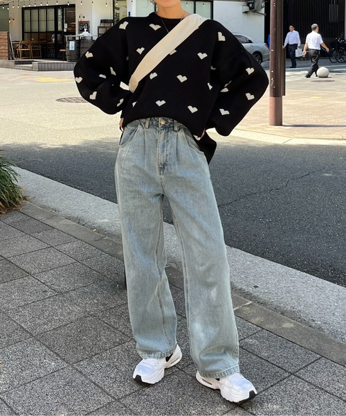 CPCM（シーピーシーエム）の「総柄ハートBIGニット（ニット