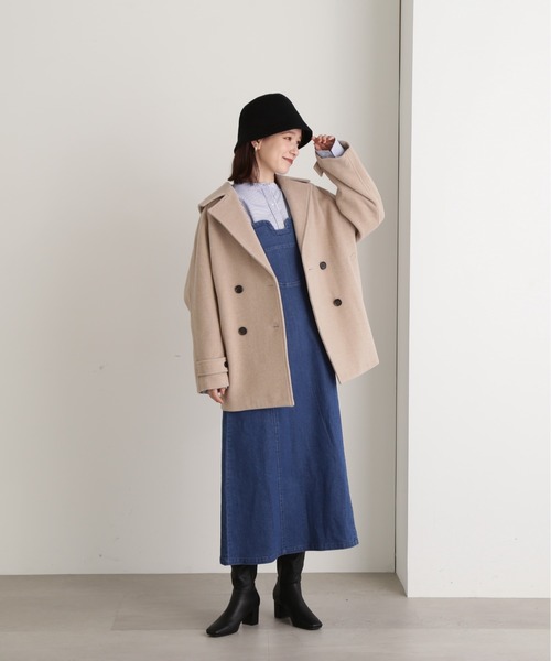N.Natural Beauty Basic ウールパイルダブルミディコート（N.（N