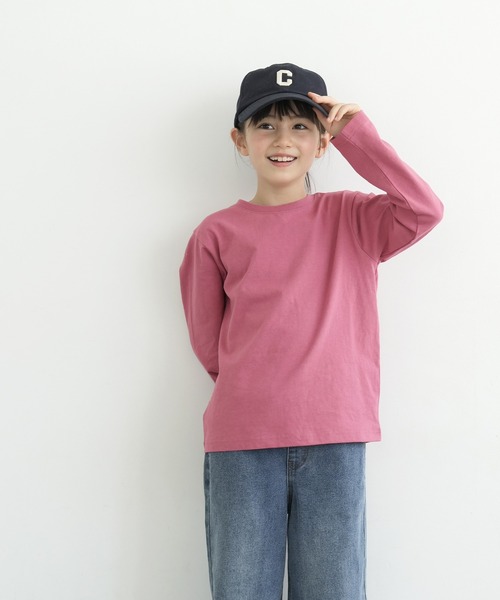 coca（coca）（コカ）の「キッズ レギュラー長袖無地Tシャツ（Tシャツ/カットソー・キッズ・ブルー/チャコール/アイボリー/ピンク系その他・100/110/120/130/140）」の5枚目の写真