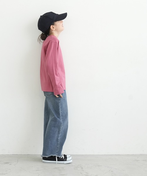 coca（coca）（コカ）の「キッズ レギュラー長袖無地Tシャツ（Tシャツ/カットソー・キッズ・ブルー/チャコール/アイボリー/ピンク系その他・100/110/120/130/140）」の6枚目の写真