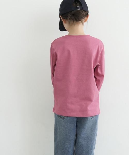 coca（coca）（コカ）の「キッズ レギュラー長袖無地Tシャツ（Tシャツ/カットソー・キッズ・ブルー/チャコール/アイボリー/ピンク系その他・100/110/120/130/140）」の7枚目の写真