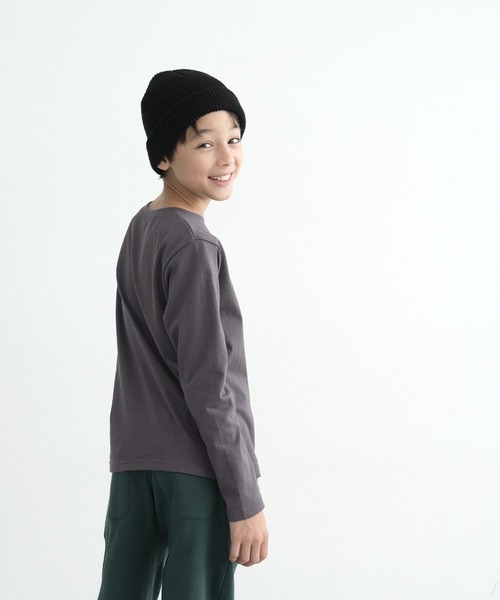 coca（coca）（コカ）の「キッズ レギュラー長袖無地Tシャツ（Tシャツ/カットソー・キッズ・ブルー/チャコール/アイボリー/ピンク系その他・100/110/120/130/140）」の11枚目の写真