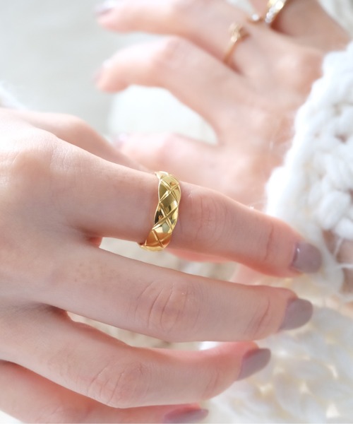 crafty（クラフティー）の「金属アレルギー/キルティングカットリング/サージカルステンレス（リング・レディース・シルバー/ピンクゴールド/ゴールド・11号/13号/9号）」の8枚目の写真