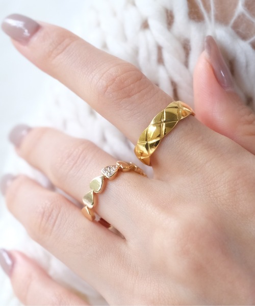 crafty（クラフティー）の「金属アレルギー/キルティングカットリング/サージカルステンレス（リング・レディース・シルバー/ピンクゴールド/ゴールド・11号/13号/9号）」の9枚目の写真