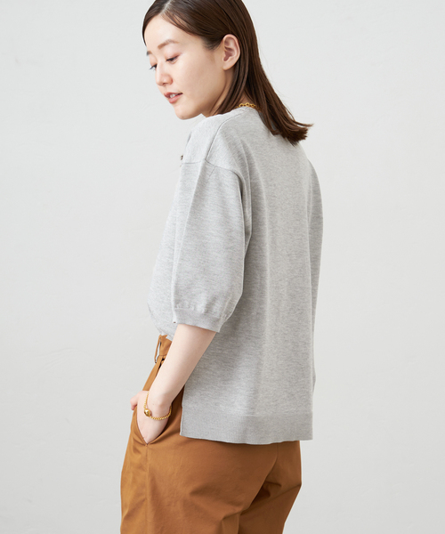 IENA（イエナ）の「LEVITAコットン ハーフスリーブプルオーバー