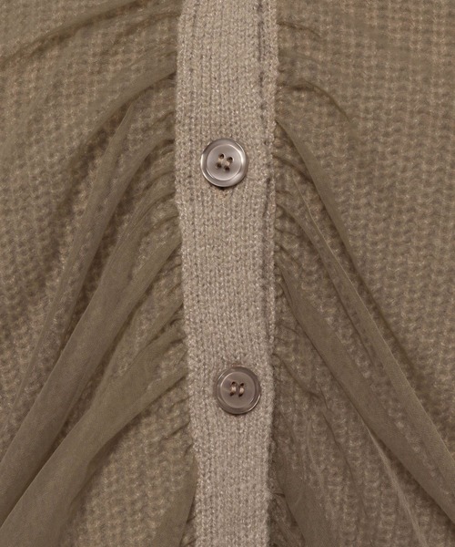 mysty woman(ミスティウーマン)の「チュールレイヤードカーディガン 978491(カーディガン/ボレロ・レディース・モカ/グレー/アイボリー・FREE)」の15枚目の写真