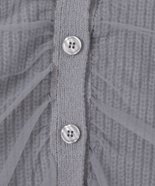 mysty woman(ミスティウーマン)の「チュールレイヤードカーディガン 978491(カーディガン/ボレロ・レディース・モカ/グレー/アイボリー・FREE)」の17枚目の写真