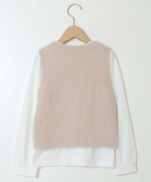 a.v.v（アーヴェヴェ）の「[140-150]【2点セット】フェザーヤーンニットベストセット（ベスト・キッズ・ベージュ/ライトグレー・150/140）」の21枚目の写真