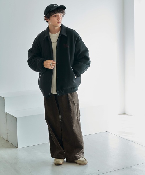 RAGEBLUE（レイジブルー）の「【WOOLLYTEC/ウーリーテック】ワンポイント刺繍/ビッグサイズブルゾン（ブルゾン・メンズ・ブラック/ネイビー/レッド・MEDIUM/LARGE）」の4枚目の写真