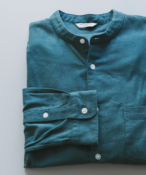 URBAN RESEARCH DOORS（アーバンリサーチドアーズ）の「ビエラバンドカラーシャツ（シャツ/ブラウス・メンズ・グリーン/オフホワイト/ブルー系その他/ブラウン系その他・MEDIUM/LARGE）」の13枚目の写真