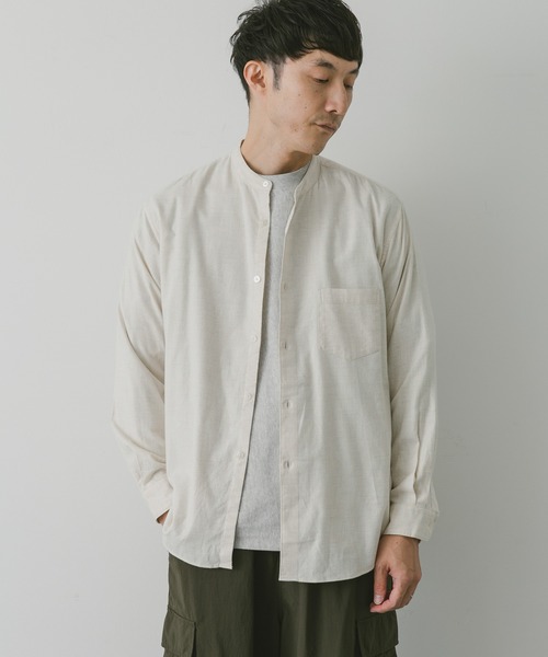 URBAN RESEARCH DOORS（アーバンリサーチドアーズ）の「ビエラバンドカラーシャツ（シャツ/ブラウス・メンズ・グリーン/オフホワイト/ブルー系その他/ブラウン系その他・MEDIUM/LARGE）」の14枚目の写真