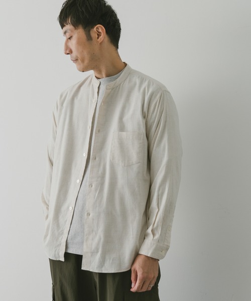 URBAN RESEARCH DOORS（アーバンリサーチドアーズ）の「ビエラバンドカラーシャツ（シャツ/ブラウス・メンズ・グリーン/オフホワイト/ブルー系その他/ブラウン系その他・MEDIUM/LARGE）」の15枚目の写真