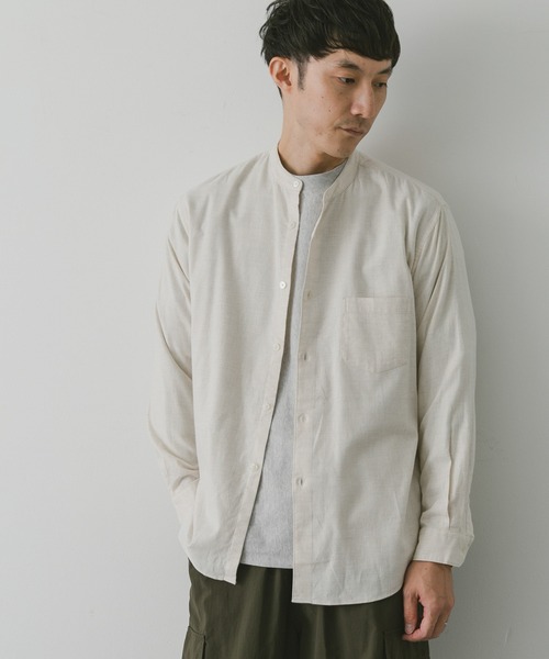 URBAN RESEARCH DOORS（アーバンリサーチドアーズ）の「ビエラバンドカラーシャツ（シャツ/ブラウス・メンズ・グリーン/オフホワイト/ブルー系その他/ブラウン系その他・MEDIUM/LARGE）」の16枚目の写真